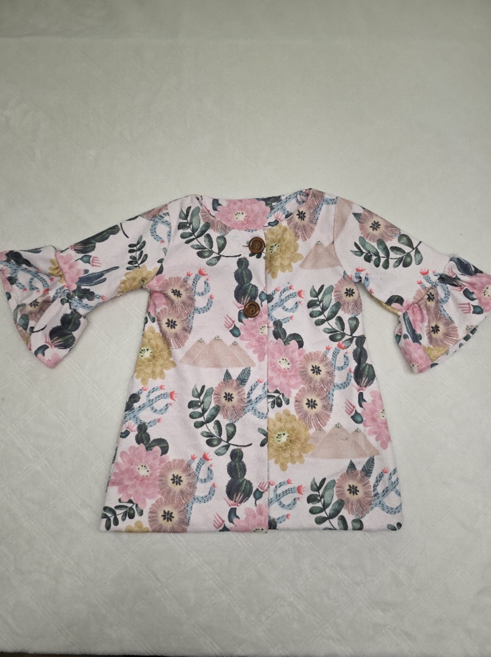 Pink Floral Lightweight Button-Up Top